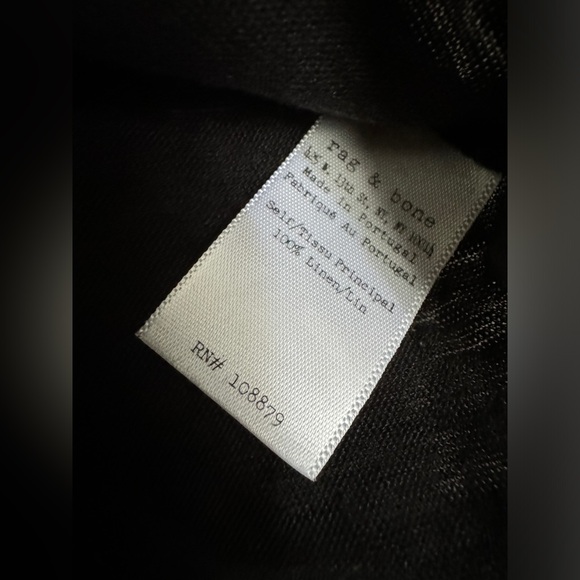 Rag and Bone Raw Edges Pocket Tee 100% Linen T-shirt Size S/M - Picture 3 of 10